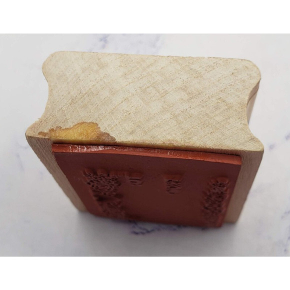 Gift Tag To From With Hearts & Flowers Noteworthy Wood Mounted Rubber Stamp - Picture 5 of 7